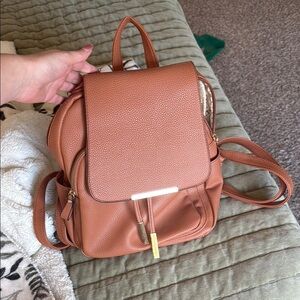 Elegant Tan Leather Backpack